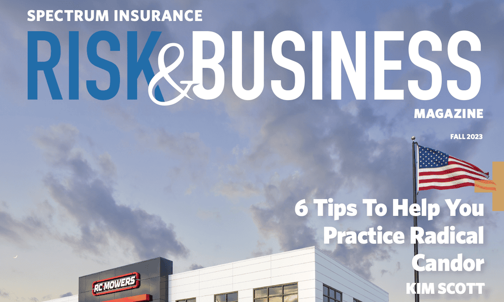 Spectrum Insurance Risk and Business Magazine – Fall 2023 - Screennshot of Magazine Cover With Risk & Business Magazine title